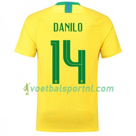 Brazilië Danilo 14 Thuis Shirt WK voetbal 2018